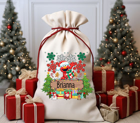 Elmo Santa Sack DTF Transfer
