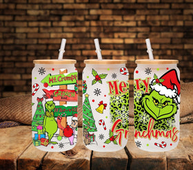 Merry Grinchmas  16oz UV DTF Libbey wrap