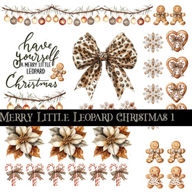Merry Little Leopard Christmas UV DTF Decal sheet 2 Sheet Designs