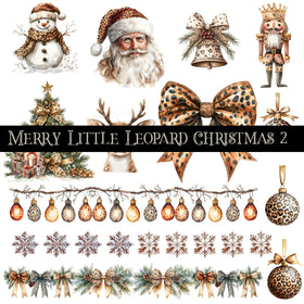 Merry Little Leopard Christmas UV DTF Decal sheet 2 Sheet Designs