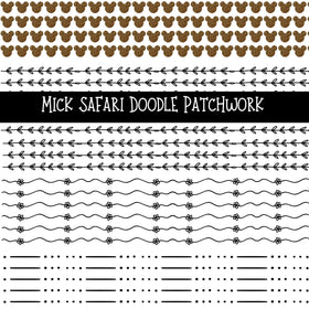 Mick Safari UV DTF Doodle Patchwork Set