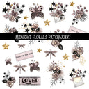 Midnight Floral Doodle Patchwork Set