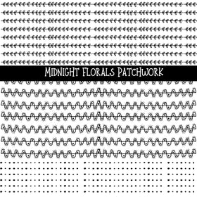 Midnight Floral Doodle Patchwork Set