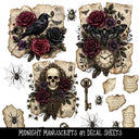 Midnight Manuscripts Torn Pages UV DTF Decal sheets 2 Designs available