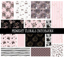 Midnight Floral Doodle Patchwork Set