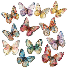 Mixed Media Butterflies UV DTF Decal sheet