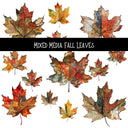 Mixed Media Fall Leaves UV DTF Decal sheets