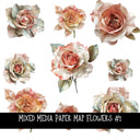 Mixed Media Paper Map Roses UV DTF Decal sheets 4 designs sheets available