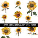 Mixed Media Sunflowers UV DTF Decal sheets 2 to choose from