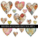 Mixed Media and Patchwork Hearts UV DTF Decal sheets 2 to choose from