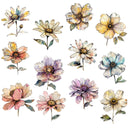Mixed Media Floral UV DTF Decal sheet