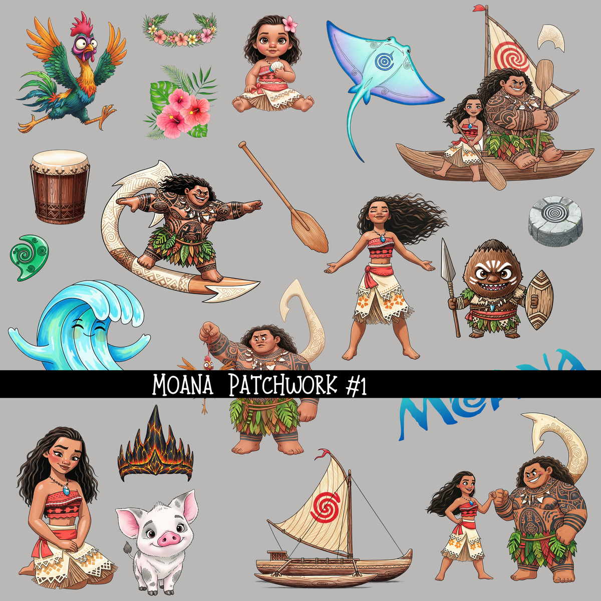 Moana Doodle Patchwork
