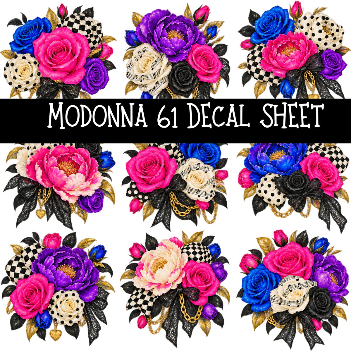 Madonna UV DTF Decal sheets 8 Designs available