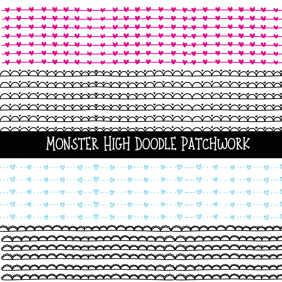 Monster High Doodle Patchwork Set