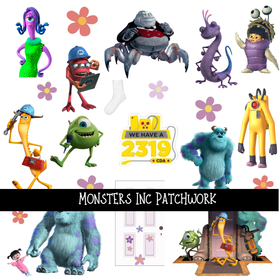 Monsters Inc-  Doodle Patchwork Set