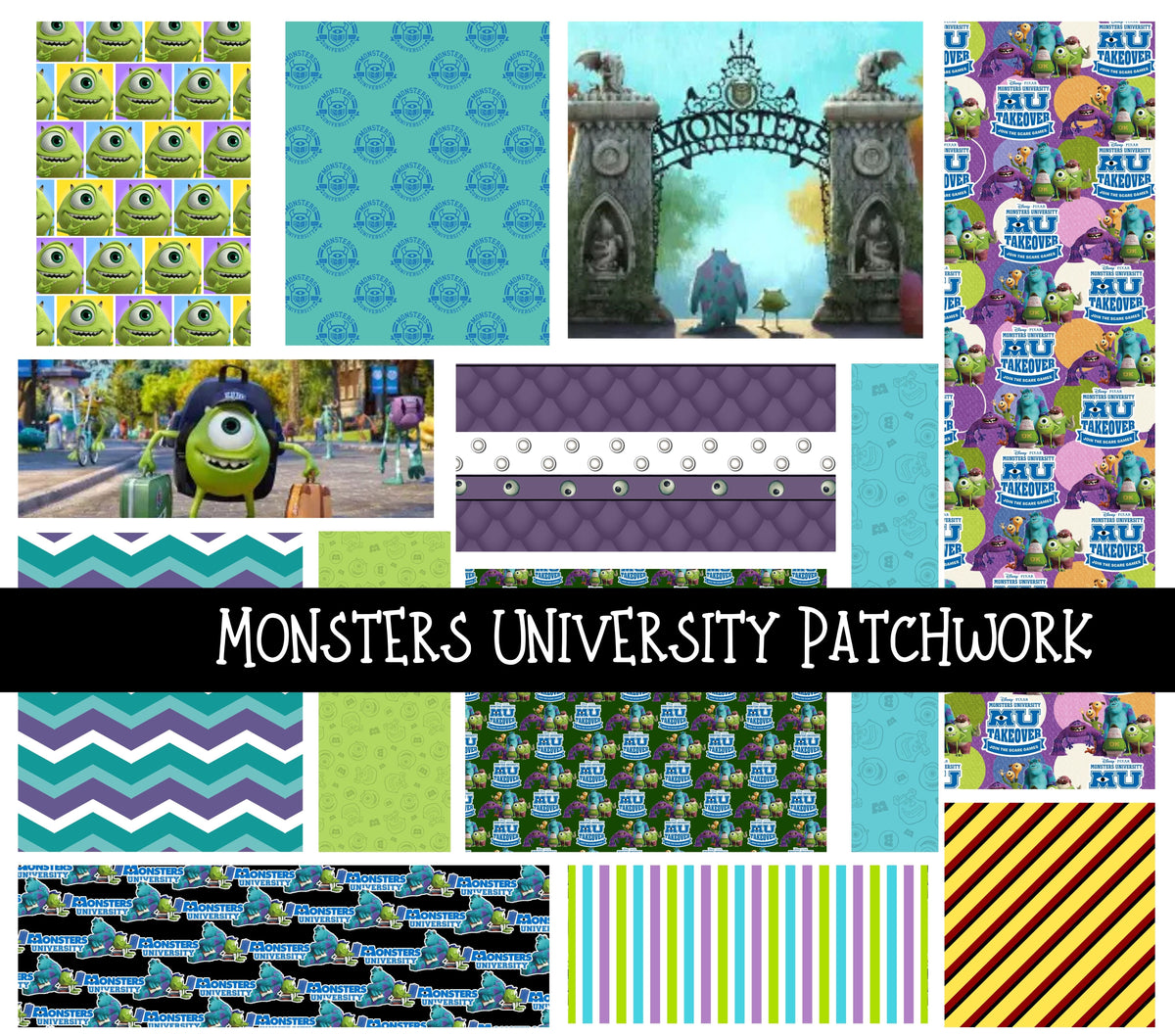 Monsters University - Doodle Patchwork Set