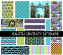 Monsters University - Doodle Patchwork Set