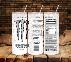 Monster White 2 vinyl tumbler wraps