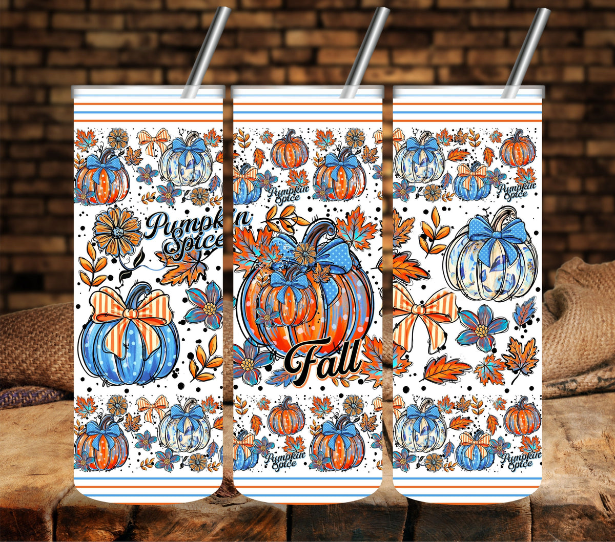 Pumpkin spice fall UV DTF  tumbler wraps