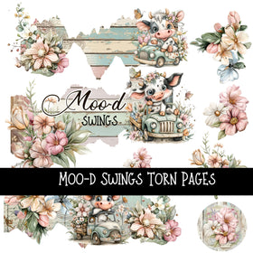 Moo-d Swings Torn Pages UV DTF Decal sheets