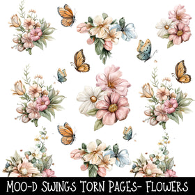 Moo-d Swings Torn Pages UV DTF Decal sheets