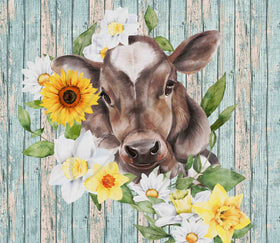 Moo Cow With Barnwood Adhesive Vinyl Wrap