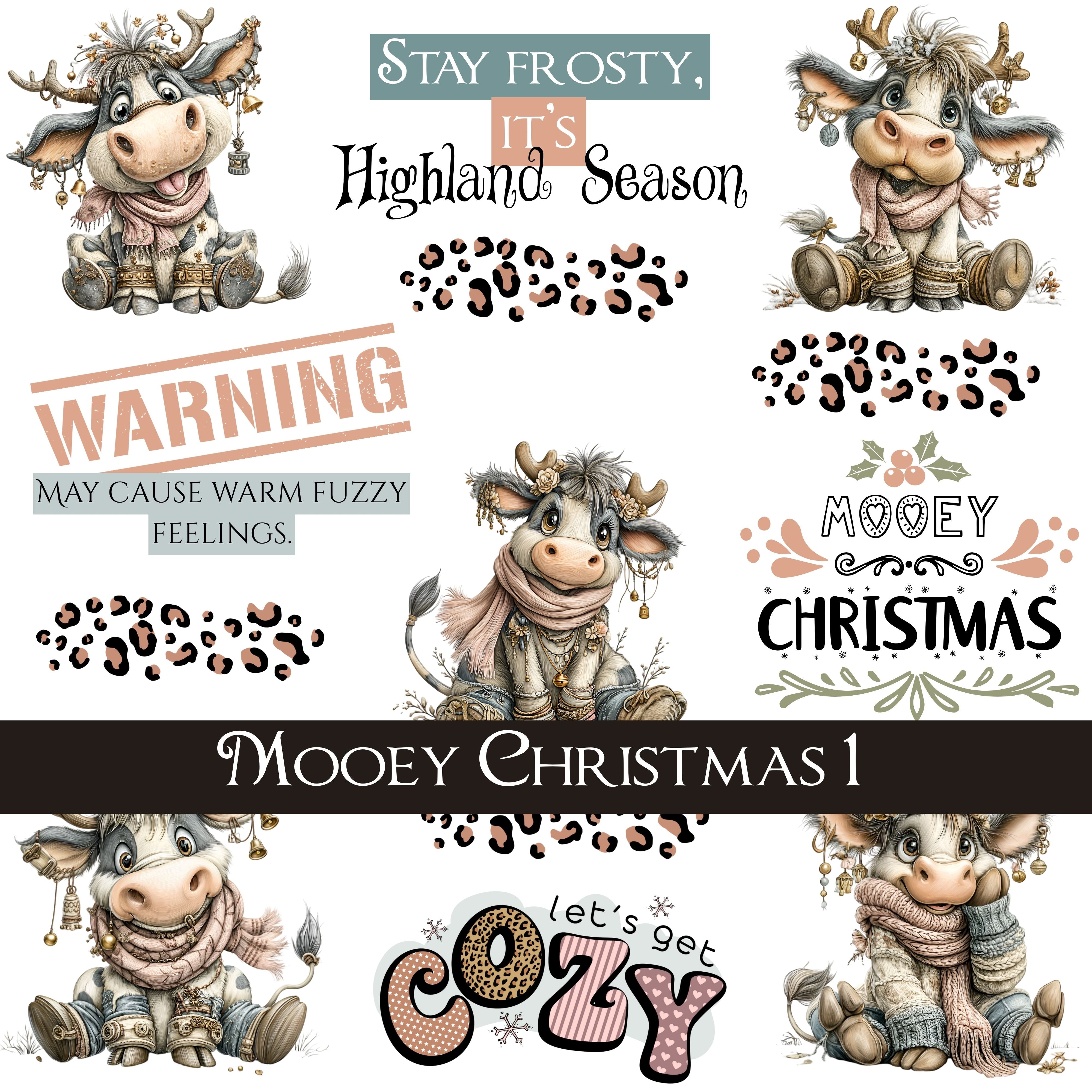 Mooey Christmas UV DTF Decal Sheets 8 design options – Kraft Craze