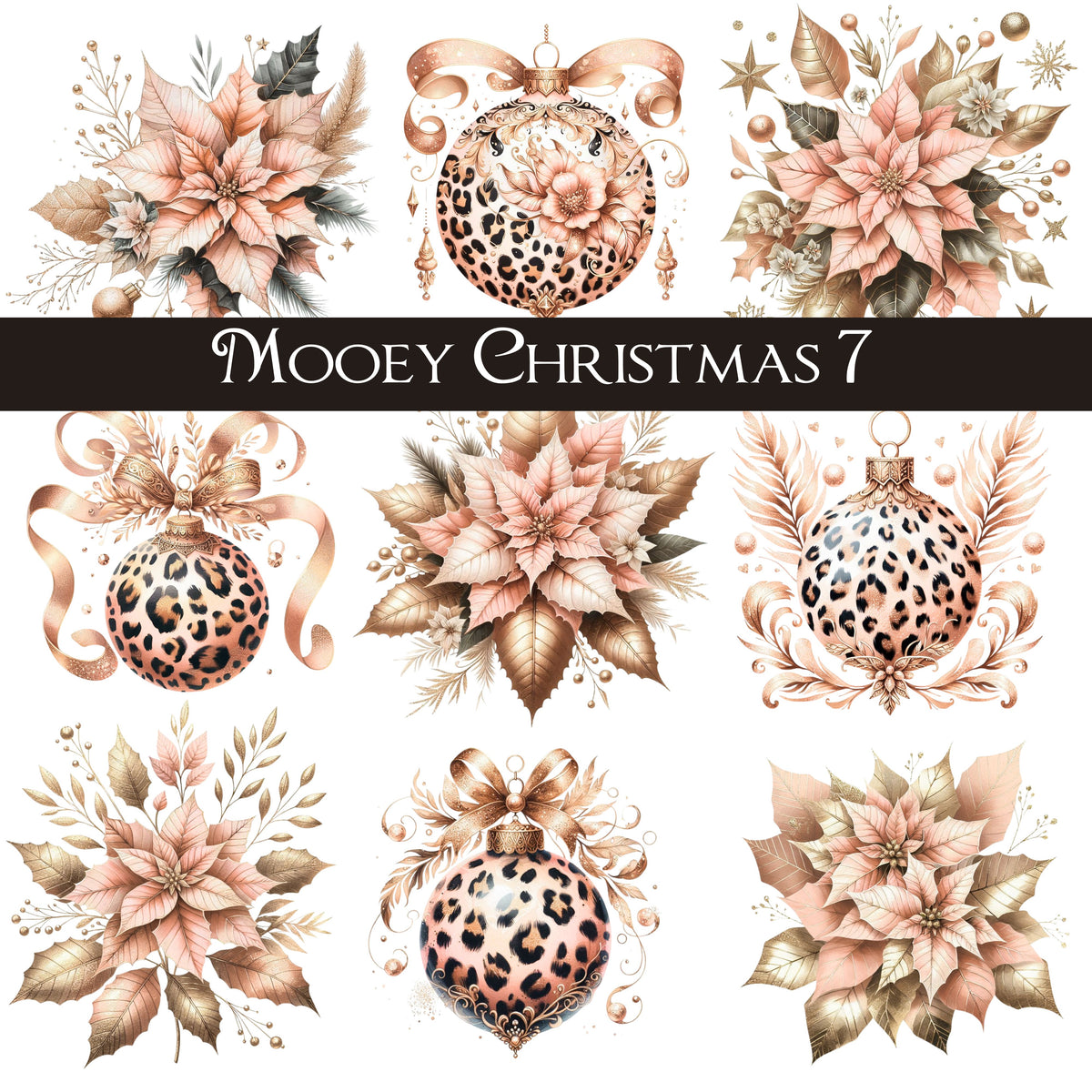Mooey Christmas UV DTF Decal Sheets 8 design options