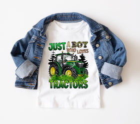 Just a boy who loves tractors DTF Transfers