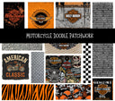 Motorcycle Doodle Patchwork Set