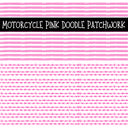 Motorcycle Pink UV DTF Doodle Patchwork Set