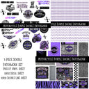 Motorcycle Purple UV DTF Doodle Patchwork Set