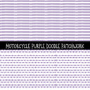 Motorcycle Purple UV DTF Doodle Patchwork Set
