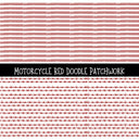 Motorcycle Red UV DTF Doodle Patchwork Set )