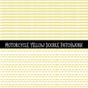 Motorcycle Yellow UV DTF Doodle Patchwork Set