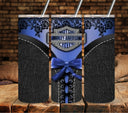 Motorcycle and lace Blue vinyl tumbler wraps