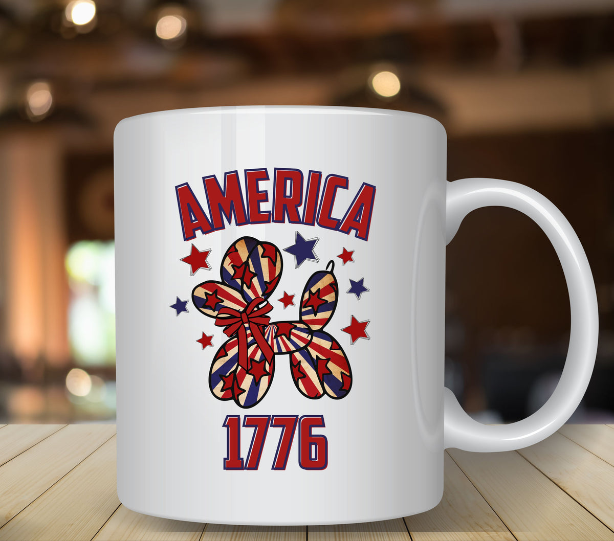 America 1776 Balloon Dog UV DTF Decals