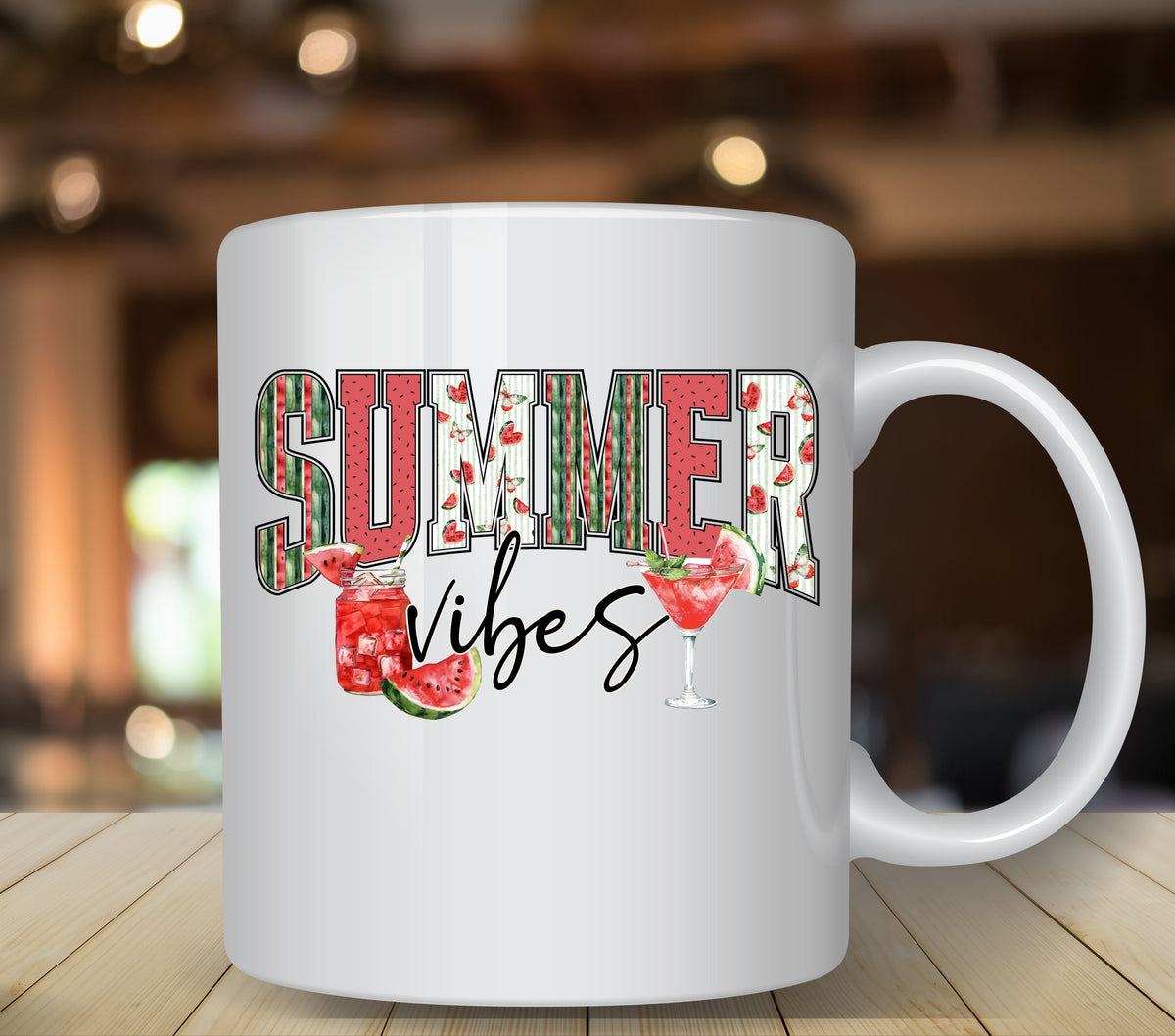 Summer Vibes watermelon UV DTF Decals