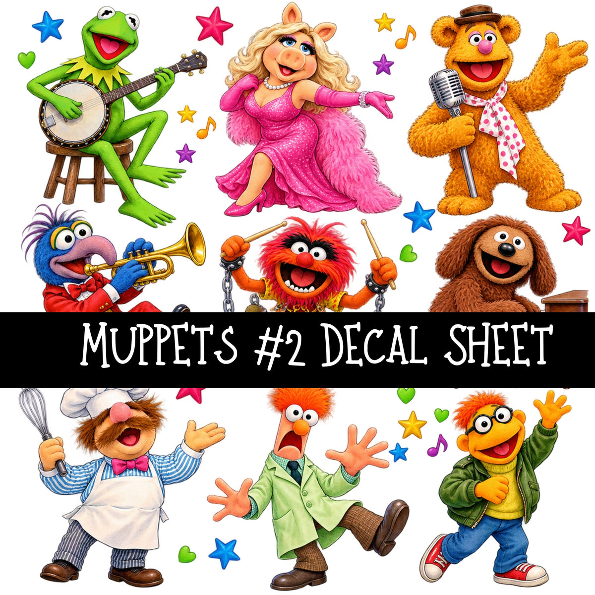 Muppets UV DTF Decal sheets 8 Designs available