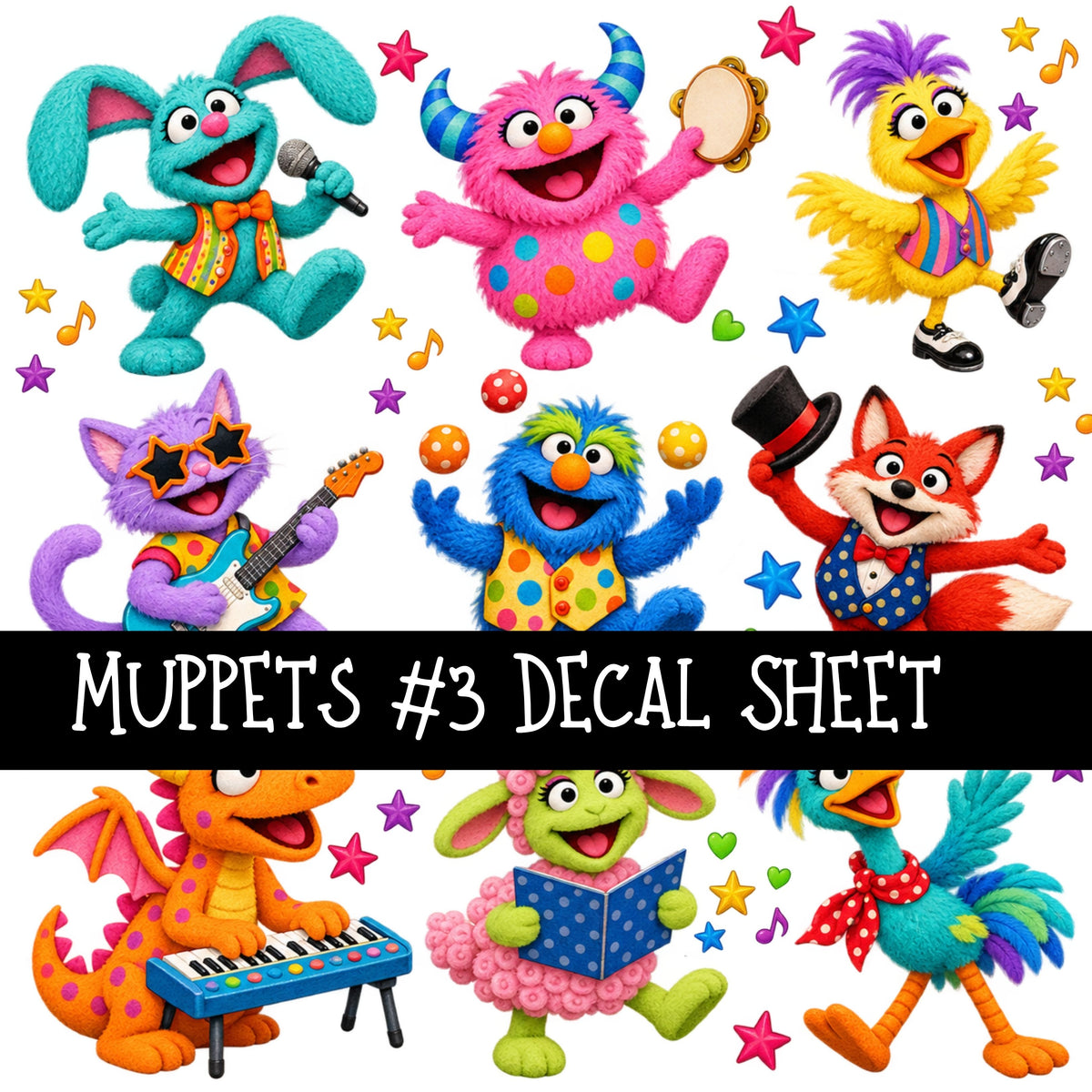 Muppets UV DTF Decal sheets 8 Designs available