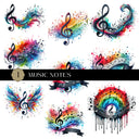 Music Notes UV DTF Decal Sheet