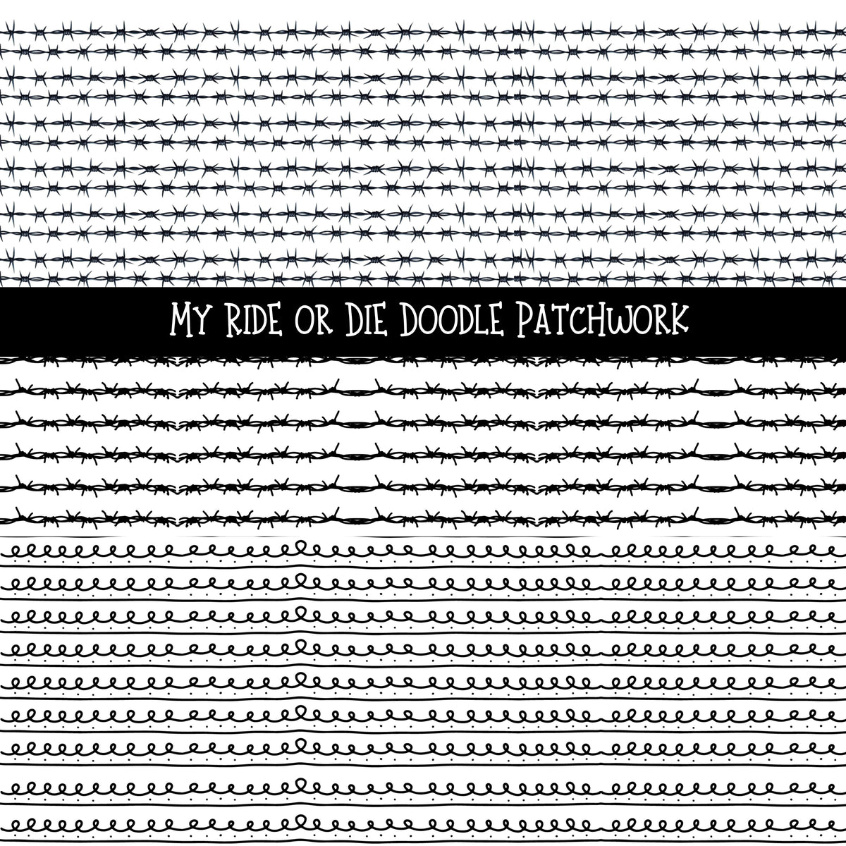 My Ride or die Doodle Patchwork Set