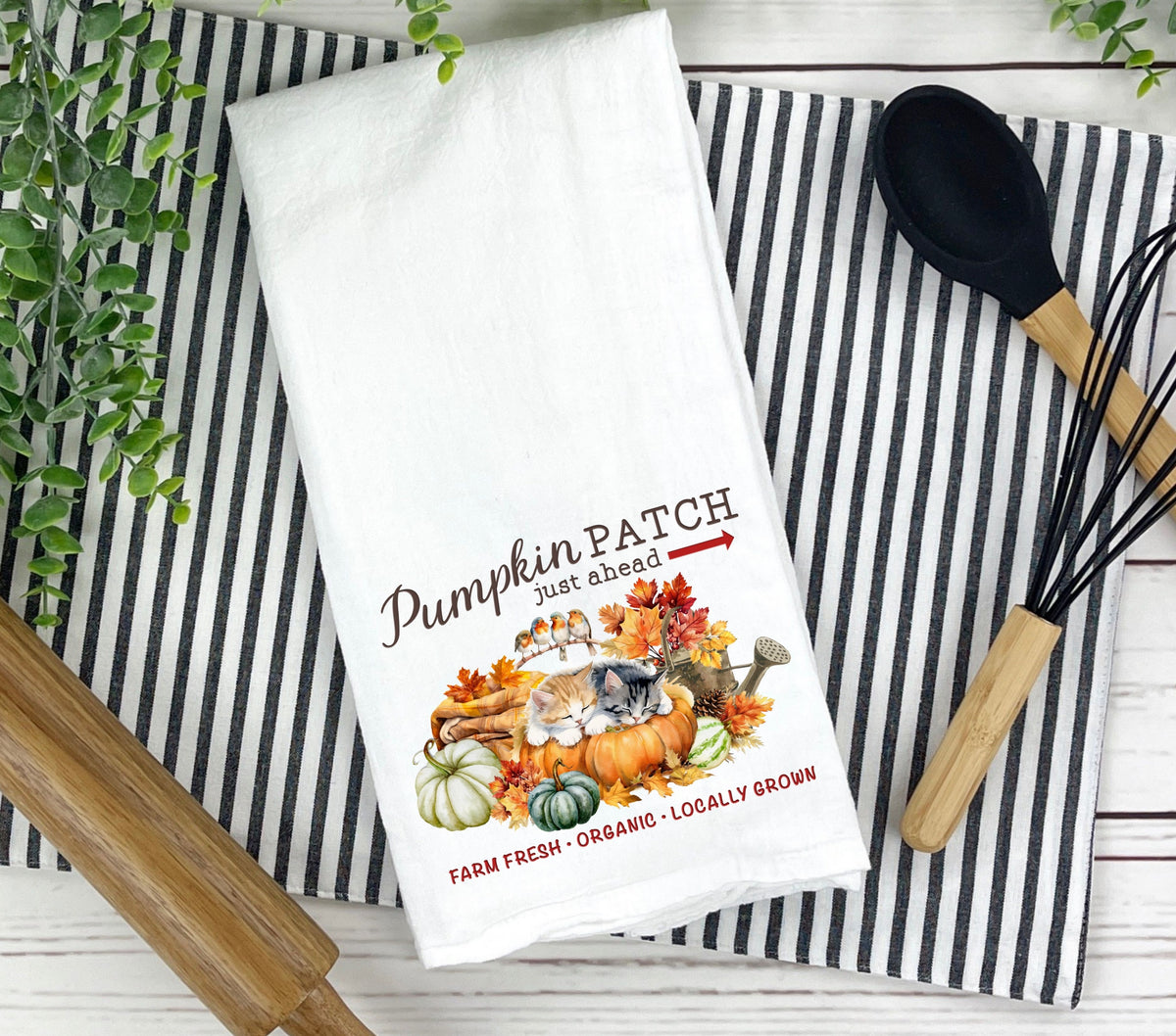 Pumpkin Patch Kitten DTF Transfers for pillows and towels