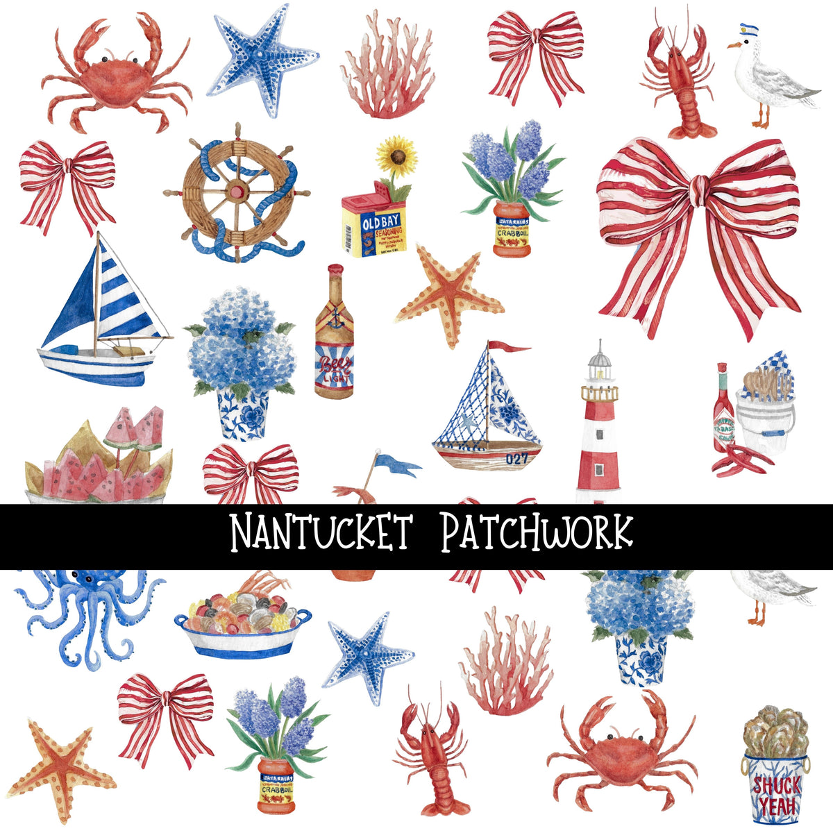 Nantucket Doodle Patchwork Set