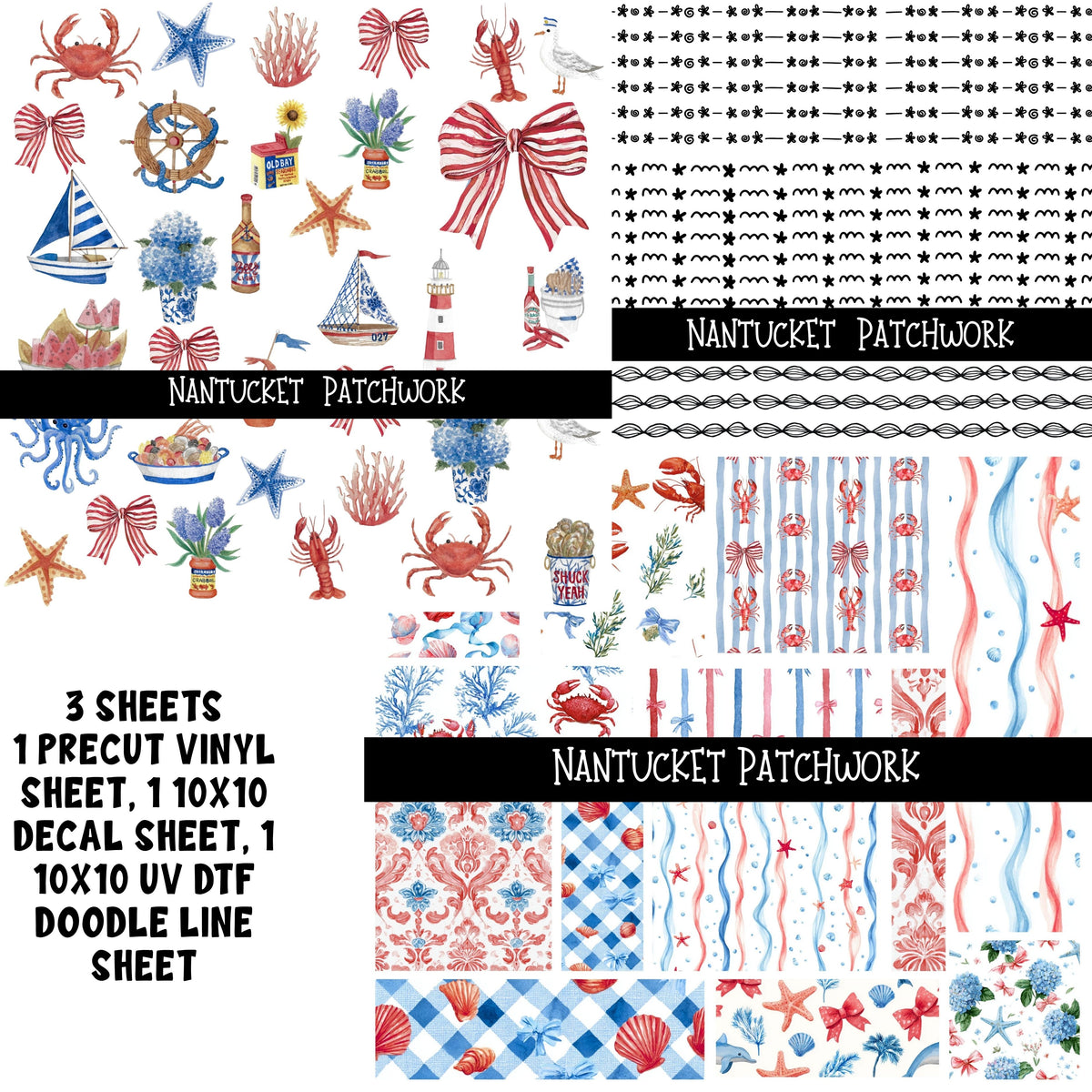 Nantucket Doodle Patchwork Set