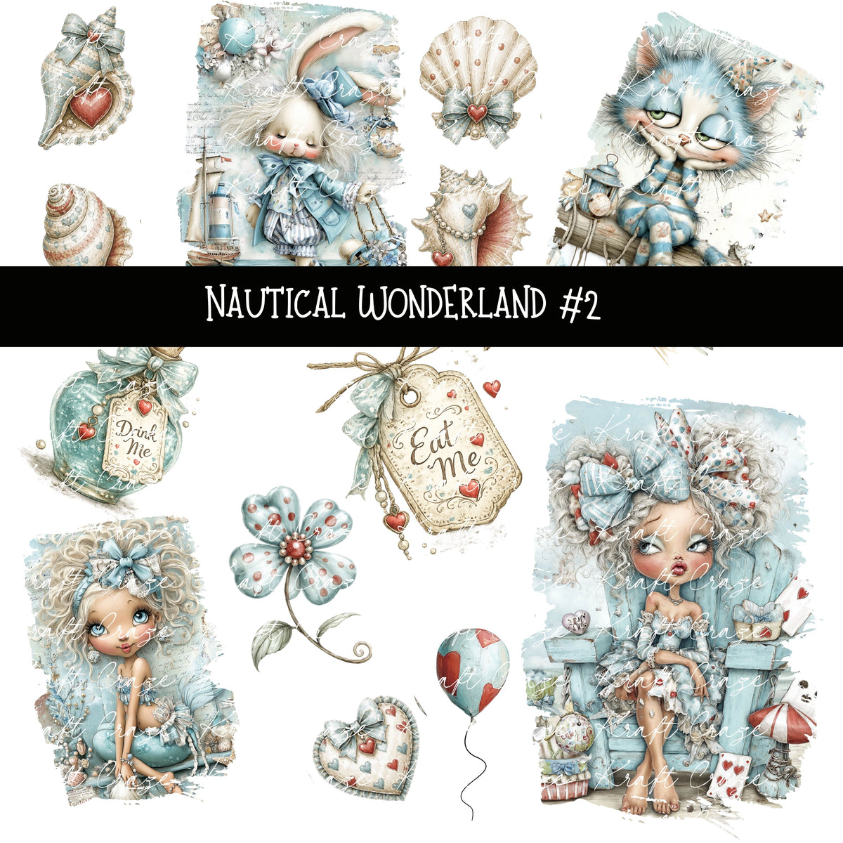 Nautical Wonderland UV DTF Decal sheets 5 design sheets available