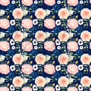 Navy Blue, Pink and Peach Florals Adhesive Vinyl