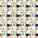 Navy Blue, Pink and Peach Florals Adhesive Vinyl