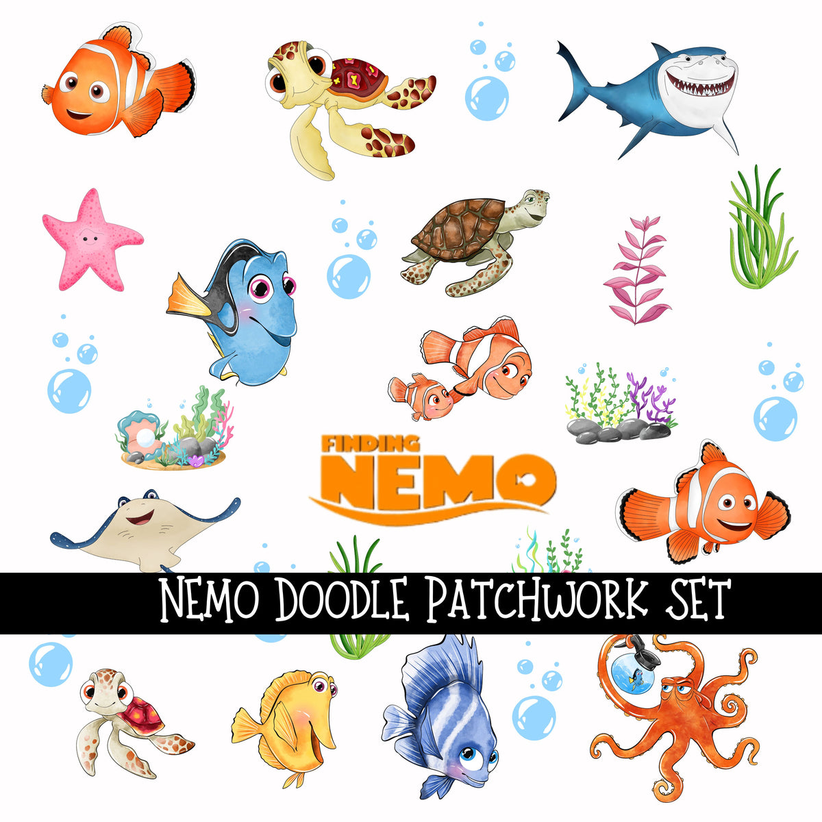 Nemo Doodle Patchwork Set