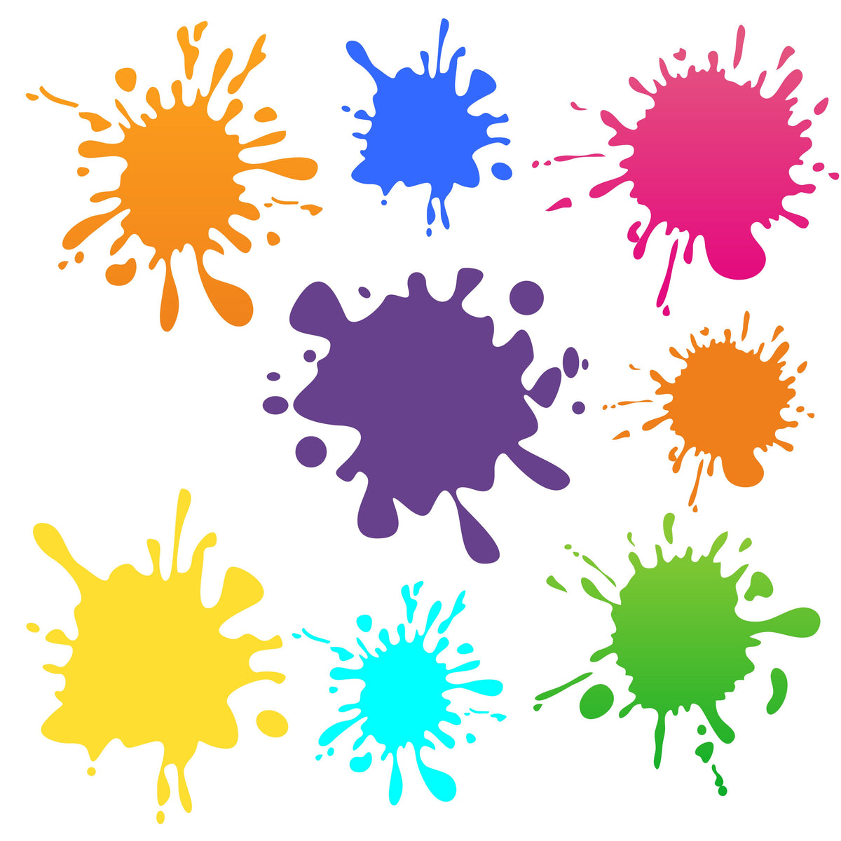 Neon Splashes 1 UV DTF Decal accent Sheet 10x10